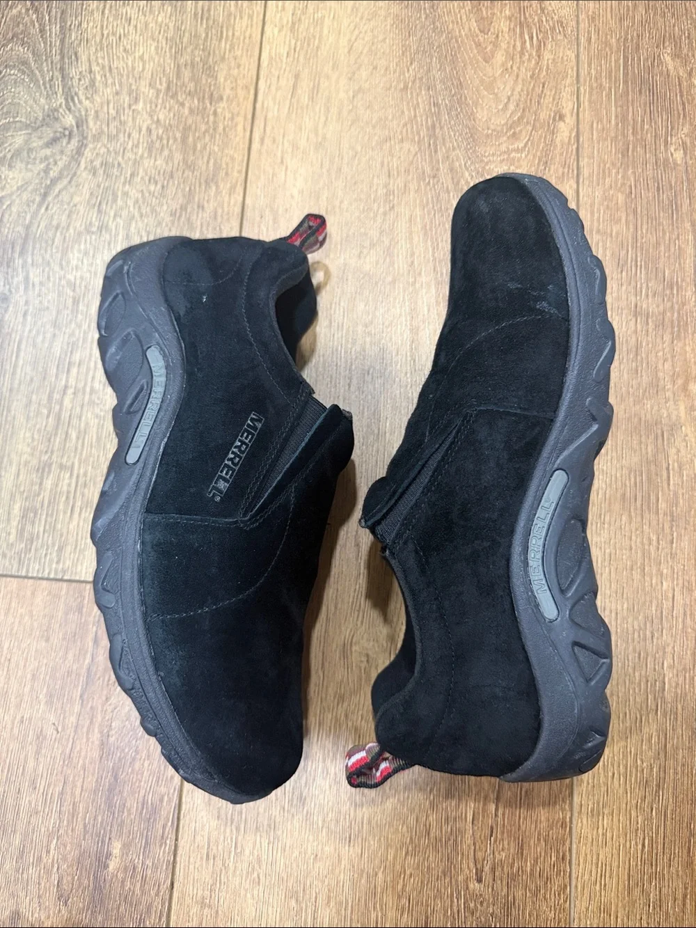 MERRELL Men's Black Slip-On Suede Casual Loafers. Size 7